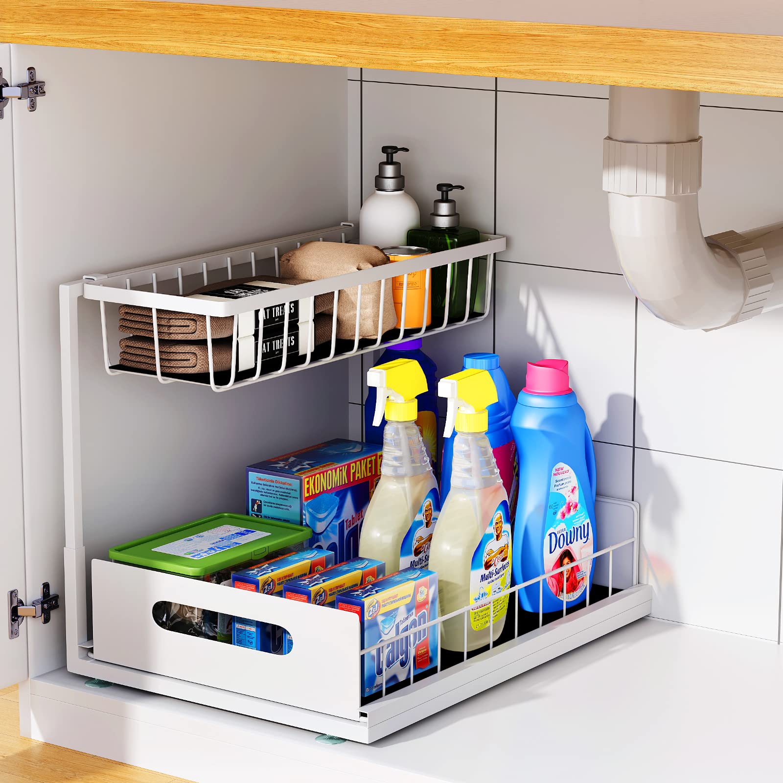 UINOFLE Dual-Tier Slide-Out Organizer