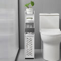 Doxo Slim White Bathroom Storage Tower