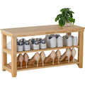 Natural Wood Shoe Bench Organizer