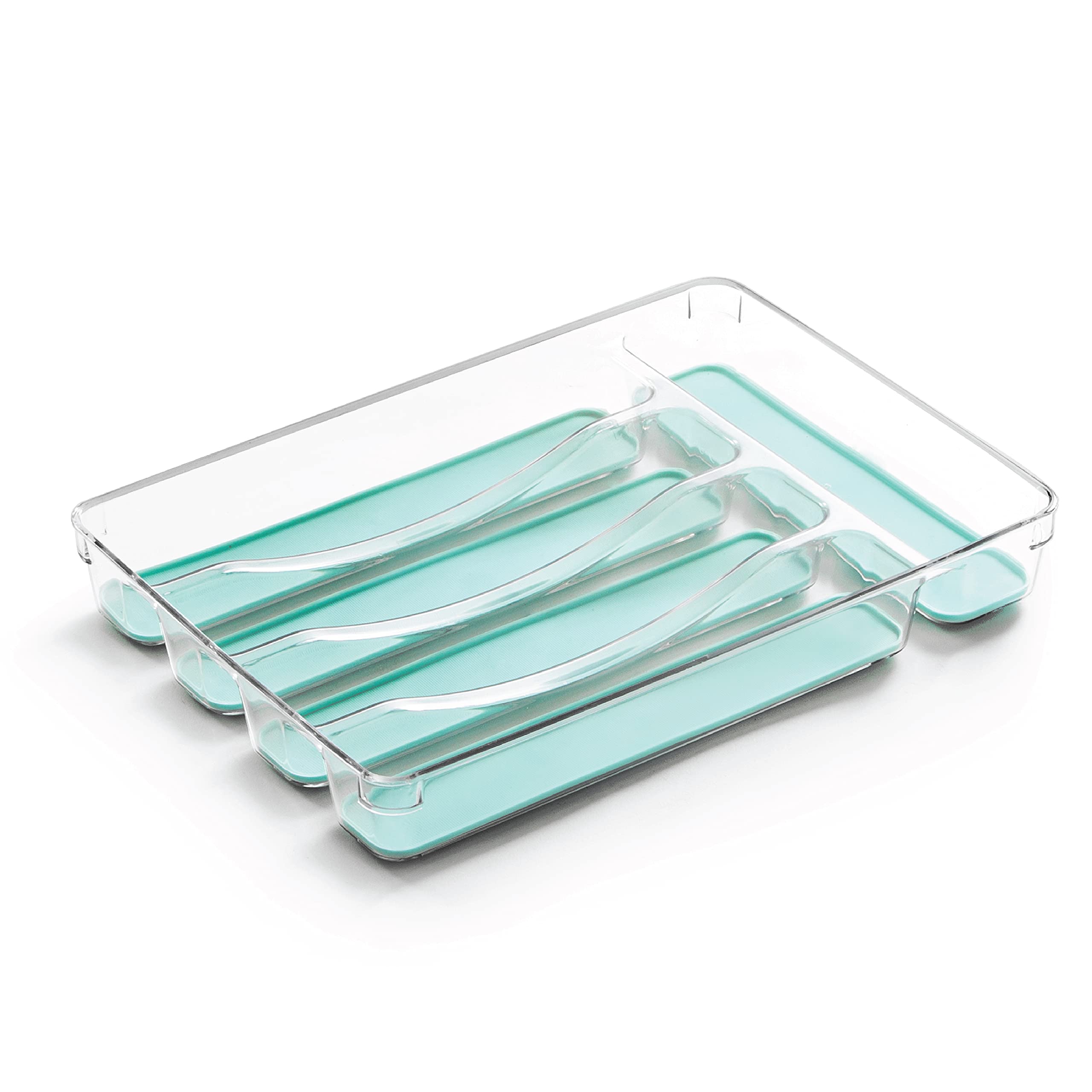 Aqua Grip-Lined Kitchen Utensil Tray