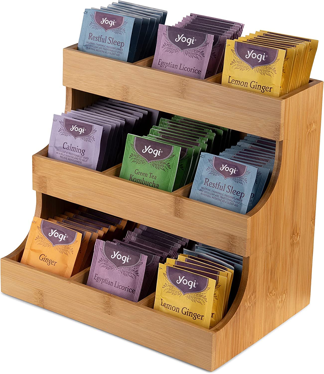 Bamboo Tea Bag Tower - 180 Capacity - Stylish Home & Cafe Organizer
